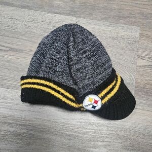 Vintage Pittsburgh Steelers Hat Y2K 2000s Reebok on field winter cuffed beanie